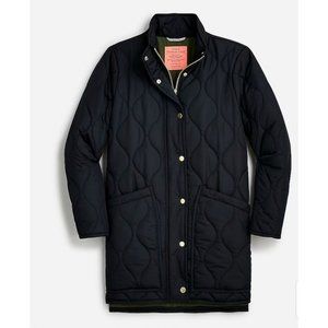 Quilted Long Coat - Black